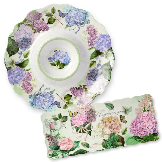 Chip and Dip Set Garden Path 2PC Multicolored Melamine