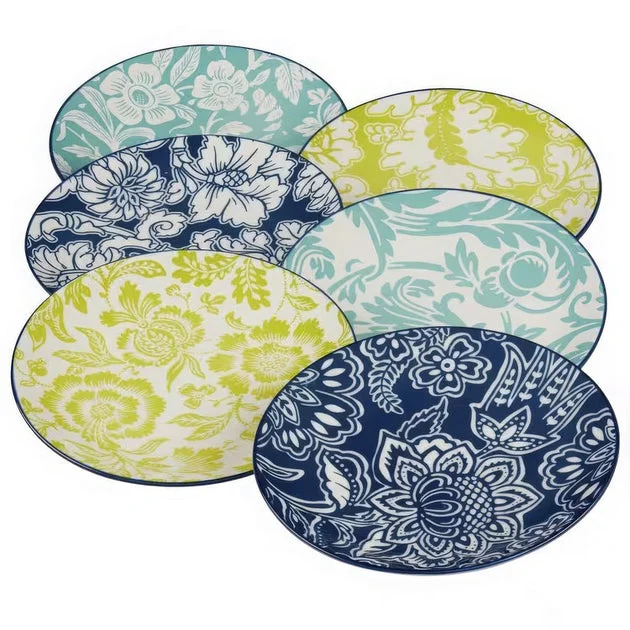 Canape Plate Tapestry Multicolored Porcelain