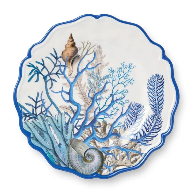 Salad Plate Set Lagoon 4 Piece Blue/White/Green Melamine