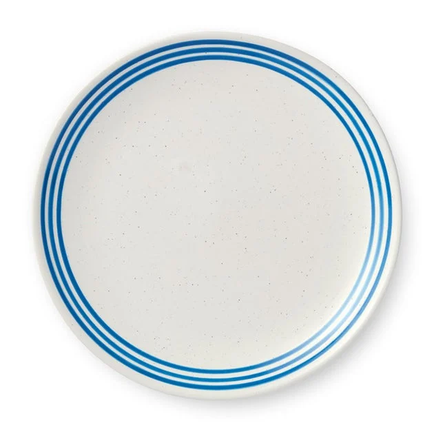 Salad Plate Set Dockside 4 Piece Blue/White Stoneware