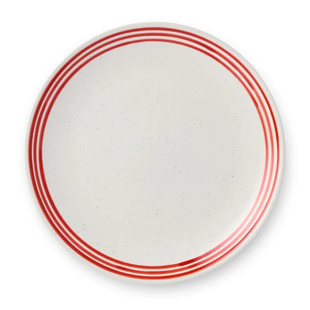 Salad Plate Set Dockside 4 Piece Red Stoneware
