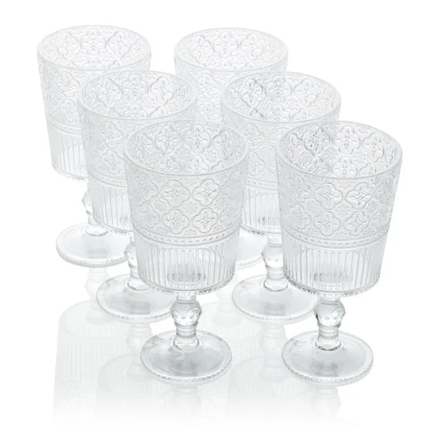 Glassware Set Victoria Goblet 14 Ounce Clear Acrylic 6 Piece