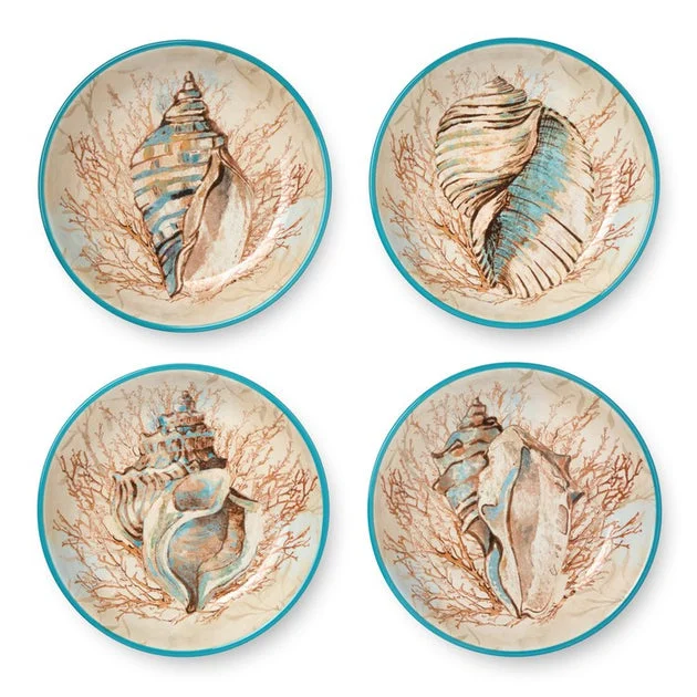 Soup Bowl Set Escape to the Sea 38 Ounce Multicolored Ceramic
