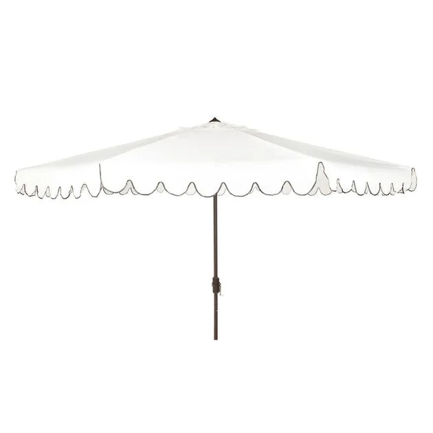 Umbrella Venice Crank 11 Feet Round Ivory/Black Aluminum/Polyester