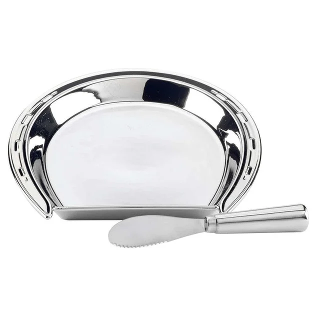 Serving Set Derby Day at the Races 2 Piece Silver Porcelain