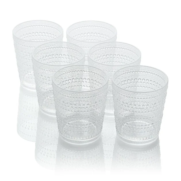 Glassware Set Santa Fe Double Old Fashion 16 Ounce Clear Acrylic 6 Piece