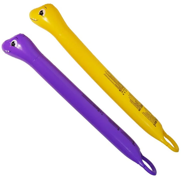 6' Inflatable Purple and Yellow Dinosaur Twisty Tube Pool Toys Set of 2