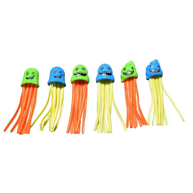 5" Multicolor Jellyfish Slow Sinking Dive Game Set of 6