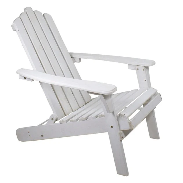 36" Classic Folding Wooden Adirondack Chair - White