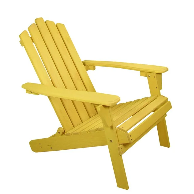 36" Classic Folding Wooden Adirondack Chair - Yellow