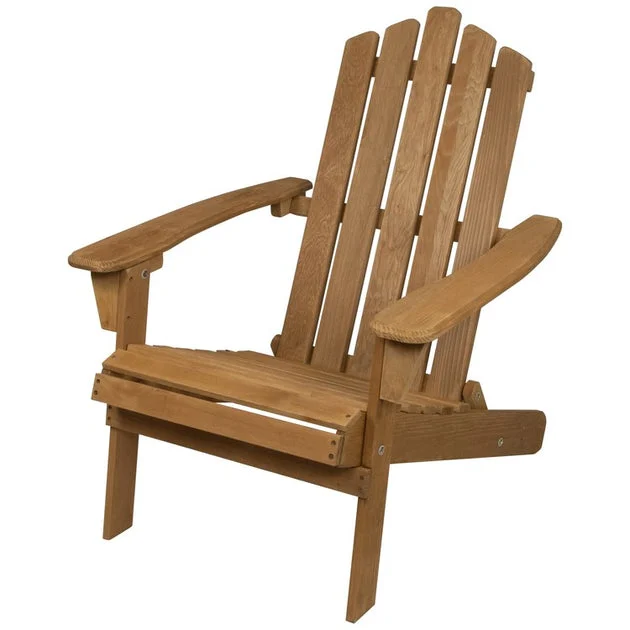 36" Classic Folding Wooden Adirondack Chair - Natural