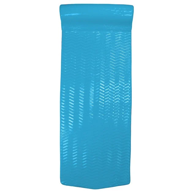 74" Floating Foam Swimming Pool Mattress Lounger with Head Rest - Icy Blue