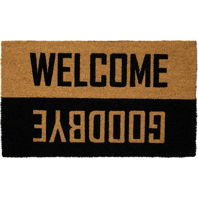18" x 30" Natural Coir "Welcome Goodbye" Outdoor Doormat