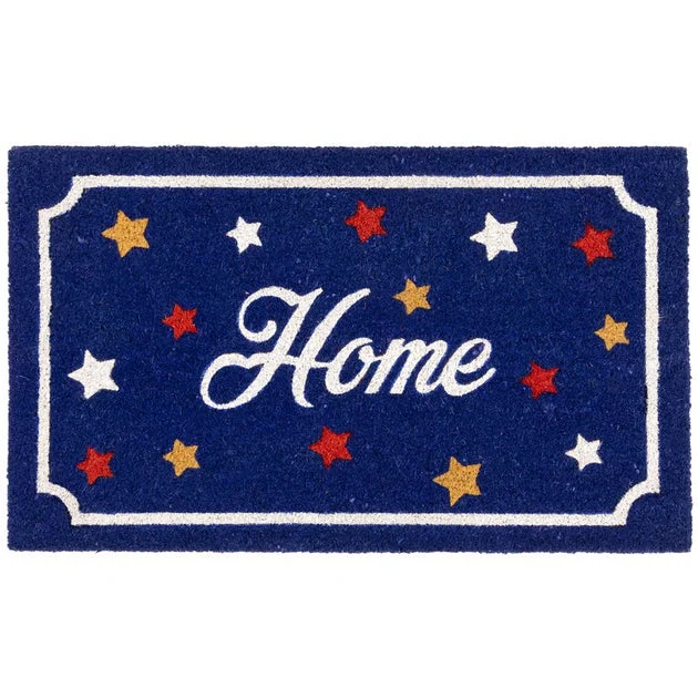 18" x 30" Blue Coir "Home" Americana Outdoor Doormat