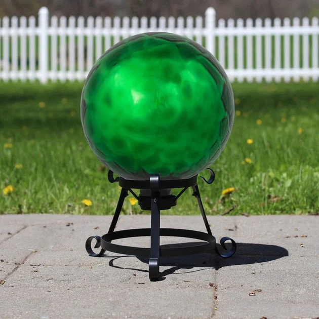 10" Turtle Shell Inspired Mirrored Outdoor Garden Gazing Ball