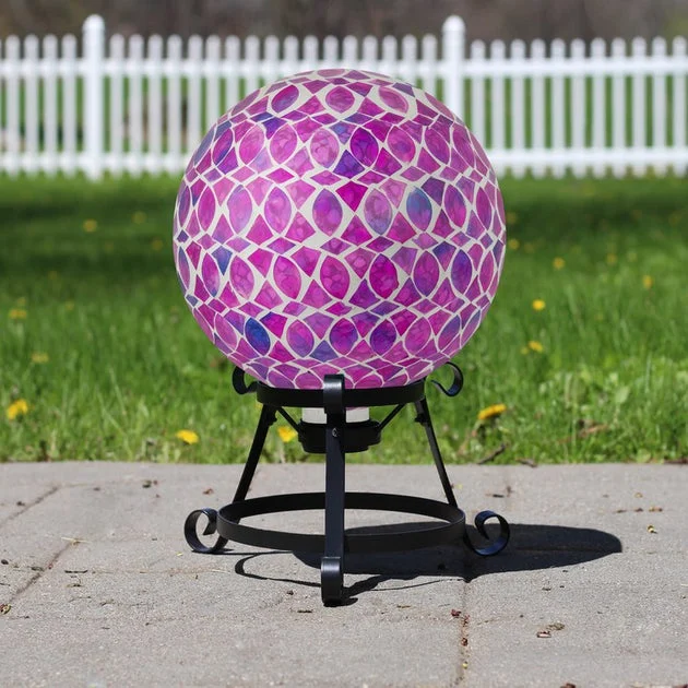 10" Iridescent Mosaic Outdoor Garden Gazing Ball