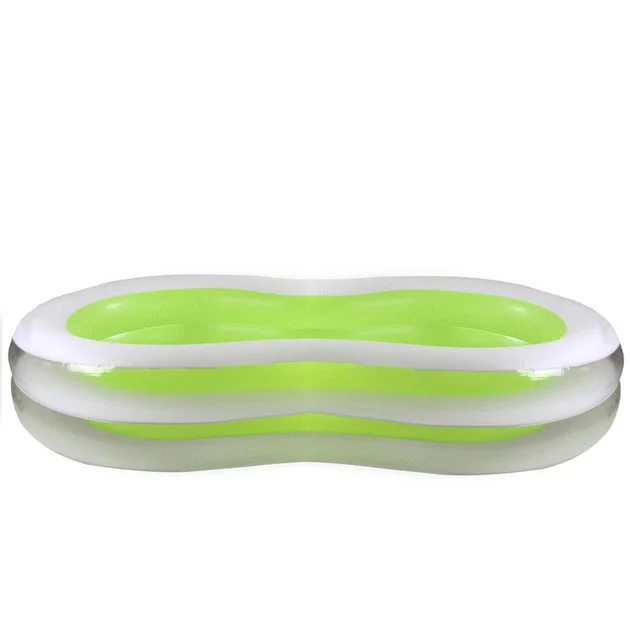 94.5" Green and White Inflatable Figure 8 Swimming Pool
