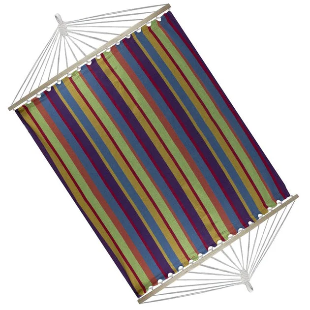 77" x 59" Striped Woven Two Person Double Hammock
