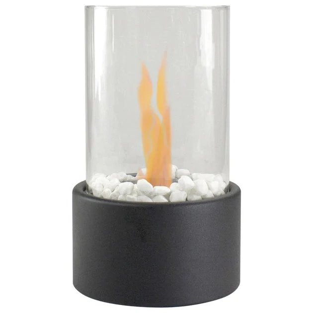 Bio Ethanol Round Portable Fireplace - Black