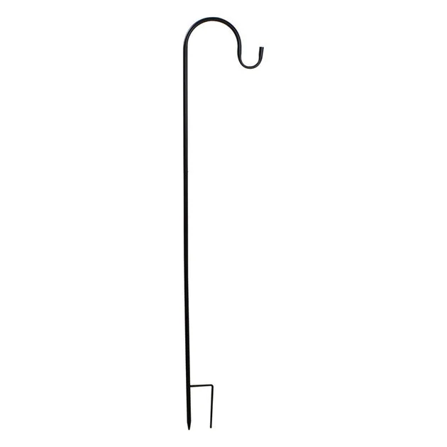48" Black Metal Shepard's Hook Outdoor Garden Stake
