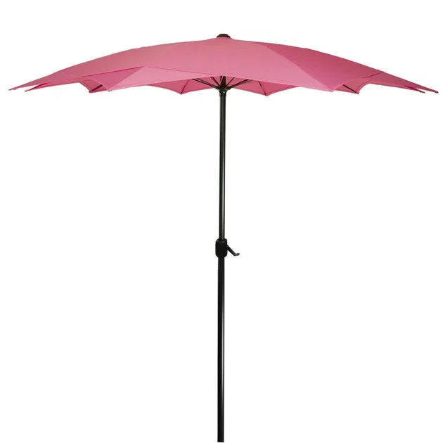 8.85' Outdoor Patio Lotus Umbrella with Hand Crank Pink
