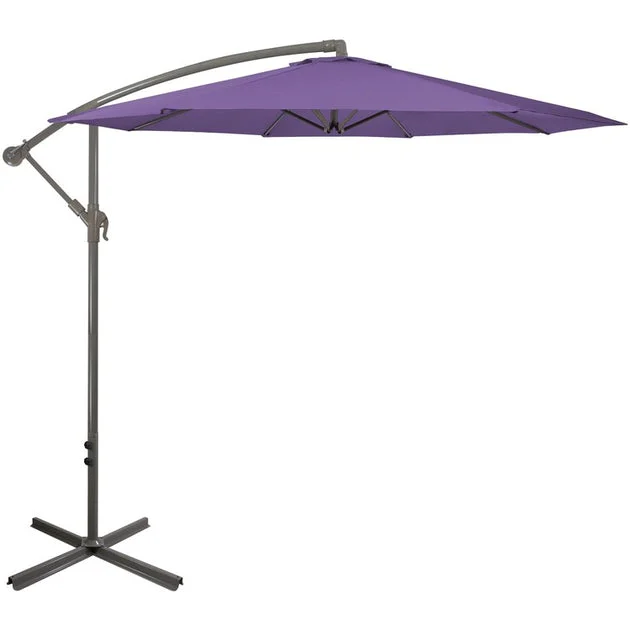 10' Offset Outdoor Patio Umbrella with Hand Crank - Purple