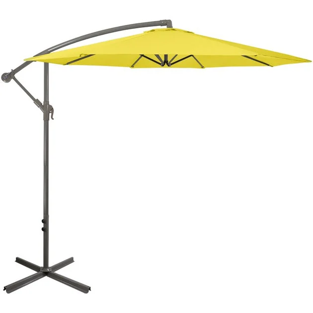 10' Offset Outdoor Patio Umbrella with Hand Crank - Yellow