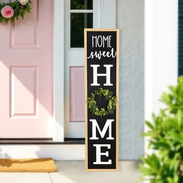 40" "Home Sweet Home" Wooden Framed Outdoor Porch Board Sign Decoration