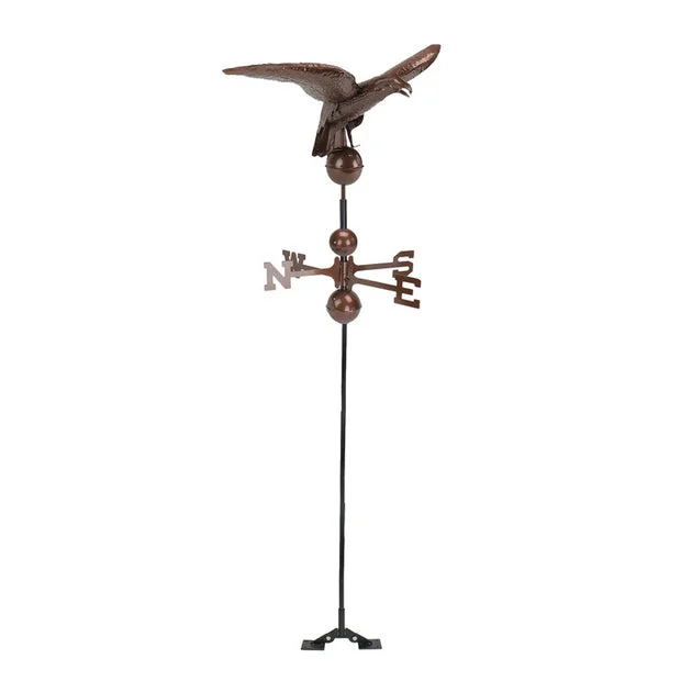 36" Chocolate Brown Polished Eagle Outdoor Garden Weathervane