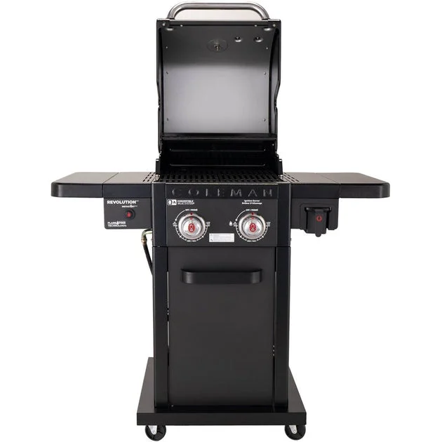 Grill Revolution Propane with 2 Side Shelves Gray 2 Burner