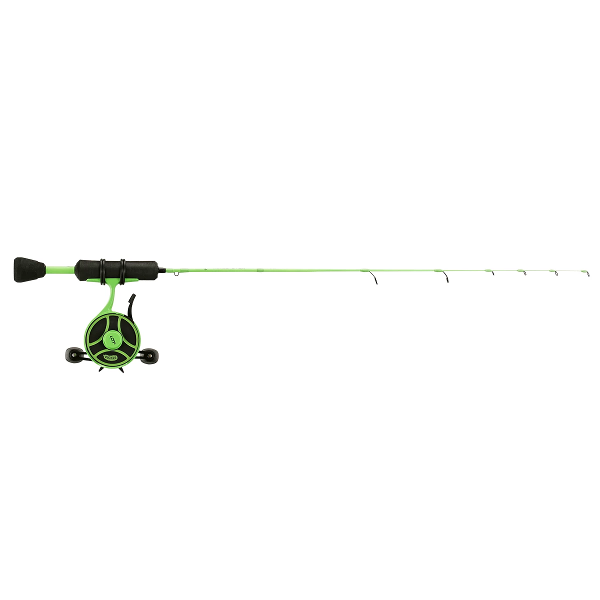 13 Fishing Radioactive Pickle Ice Inline Fishing Combo, Left Hand Retreive, 27″ UL (Ultra Light)