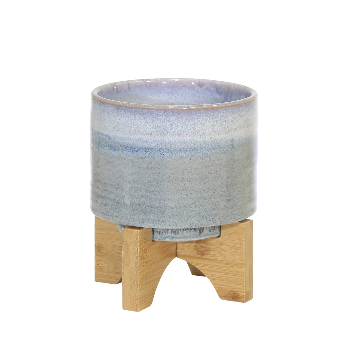 Sagebrook Home Ceramic 6" Planter On Stand, Blue Fade