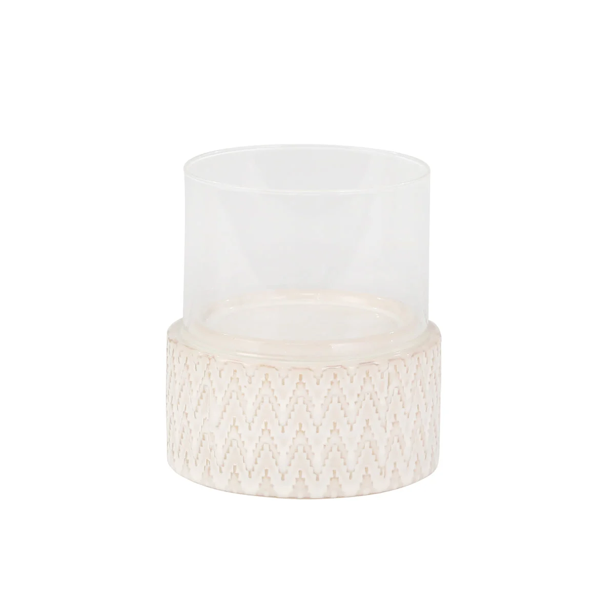 Sagebrook Home Ceramic /Glass 8" Pillar Holder, Chevron