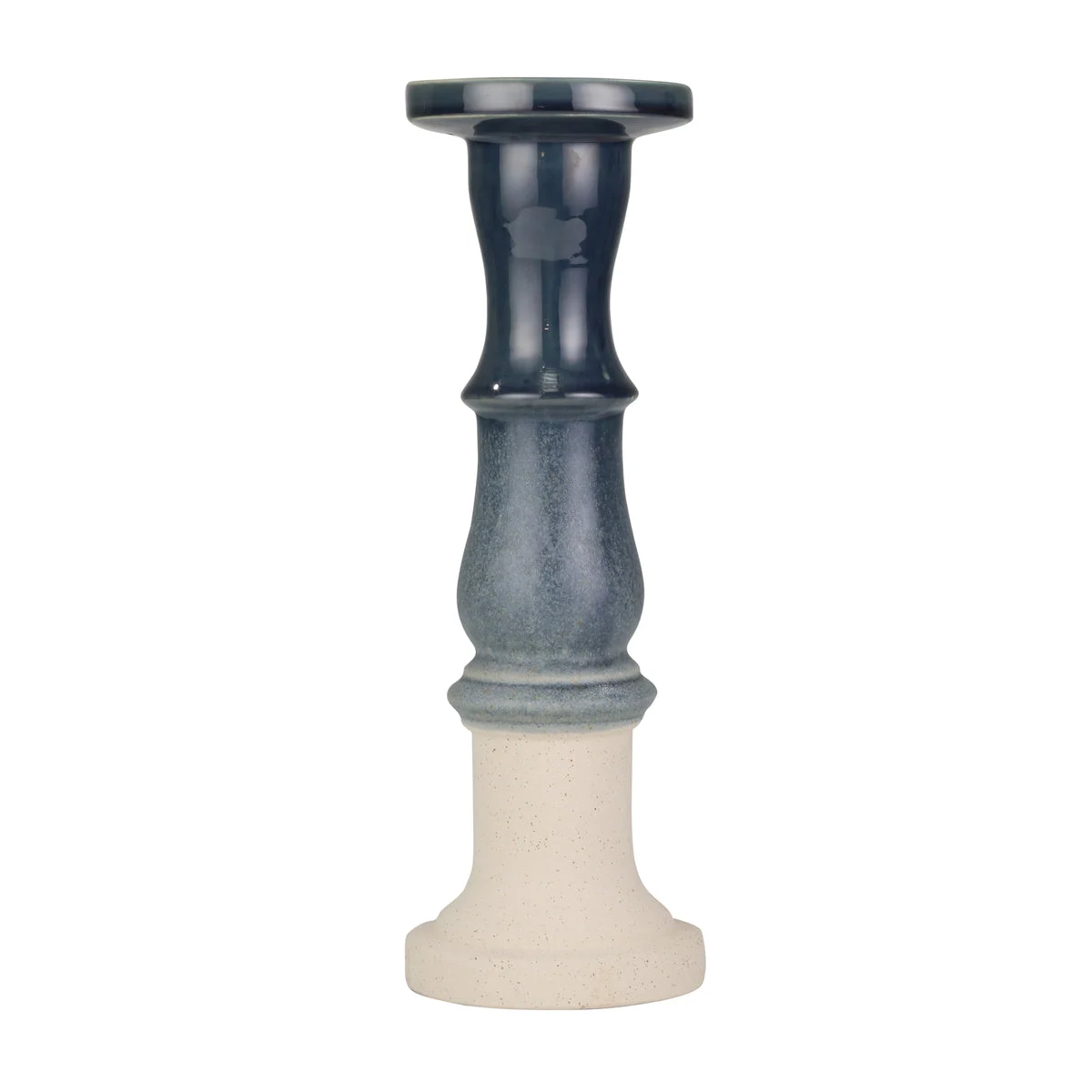 Sagebrook Home Ceramic 16`` Candle Holder, Blue Fade Matt