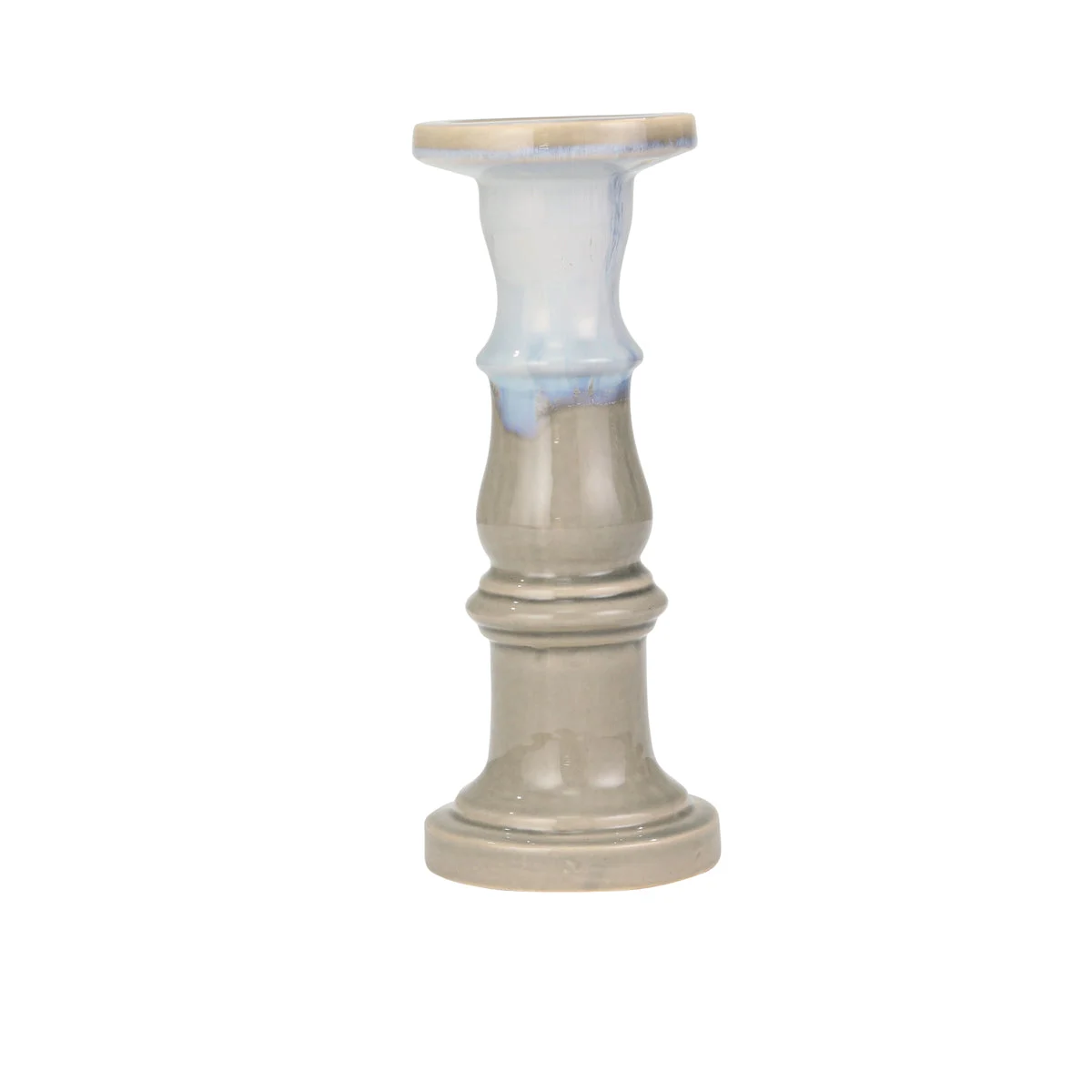 Sagebrook Home Ceramic 13`` Candle Holder, Beige Fade Matt