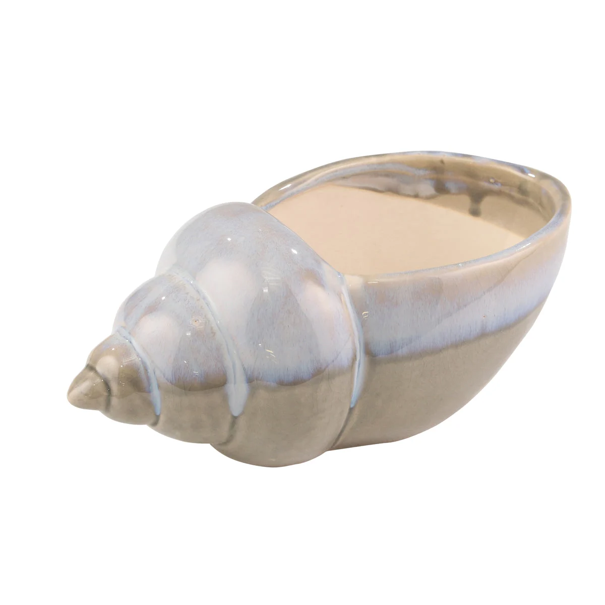 Sagebrook Home Ceramic 11`` Seashell, Blue /Gray Reacti