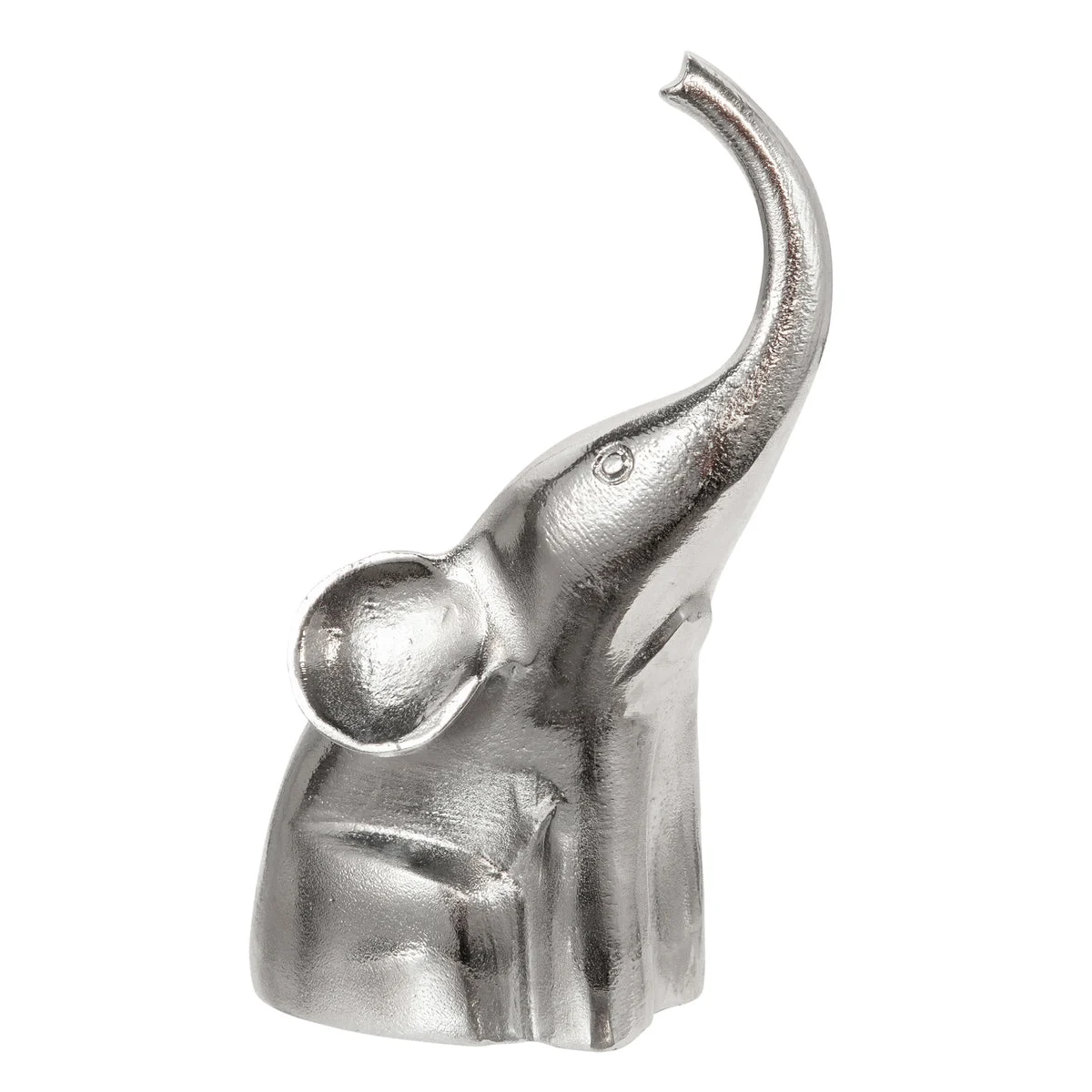 Sagebrook Home Aluminum Sitting Elephant, 10``, Silver