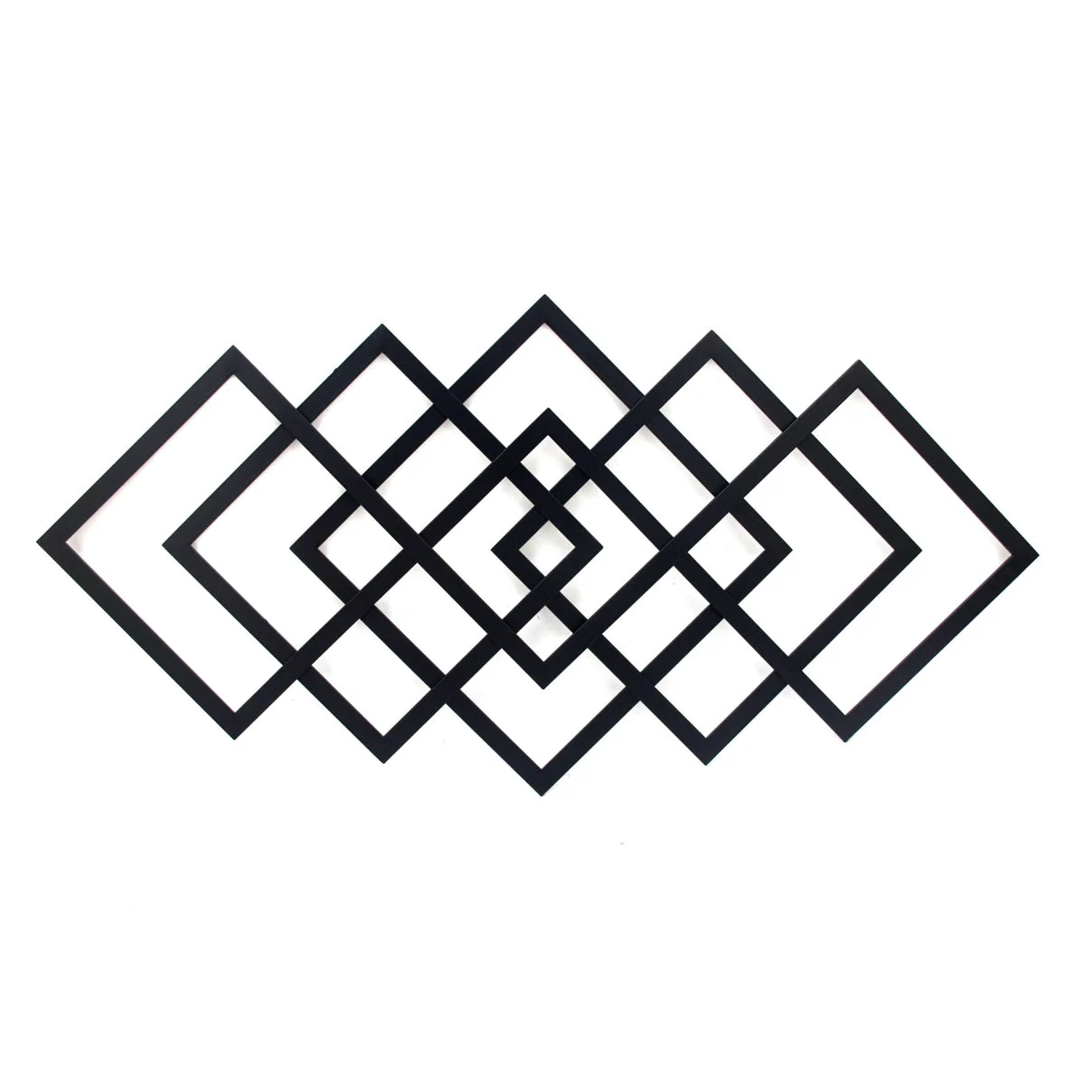 Sagebrook Home 14599-02 40" Metal Diamond Wall Decor, Black Wb