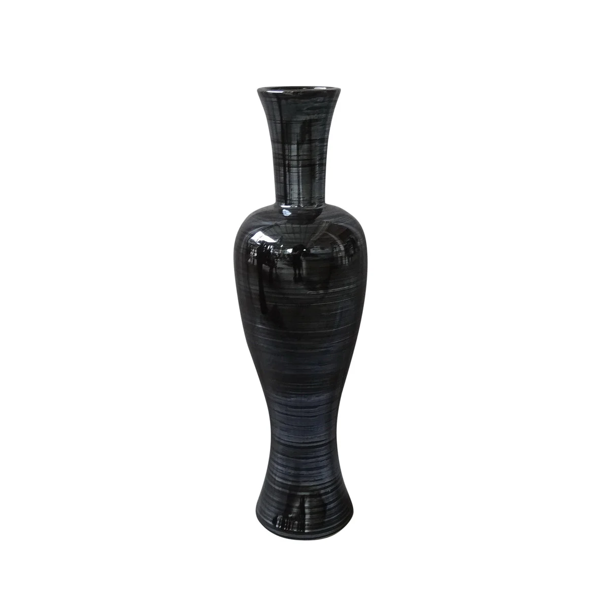 Sagebrook Home 14632-02 23" Ceramic Vase, Pearl Black