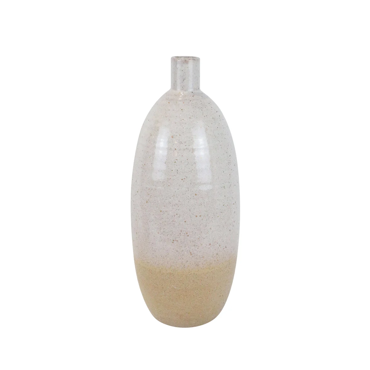Sagebrook Home Ceramic 15", Speckled Vase, Beige