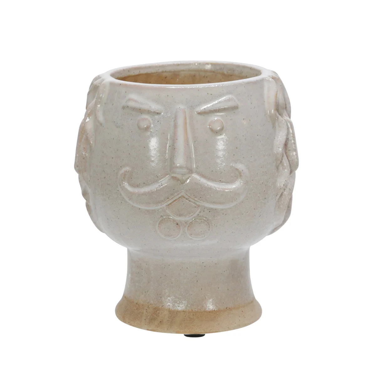Sagebrook Home 6" Grandpa Face Planter, Ivory