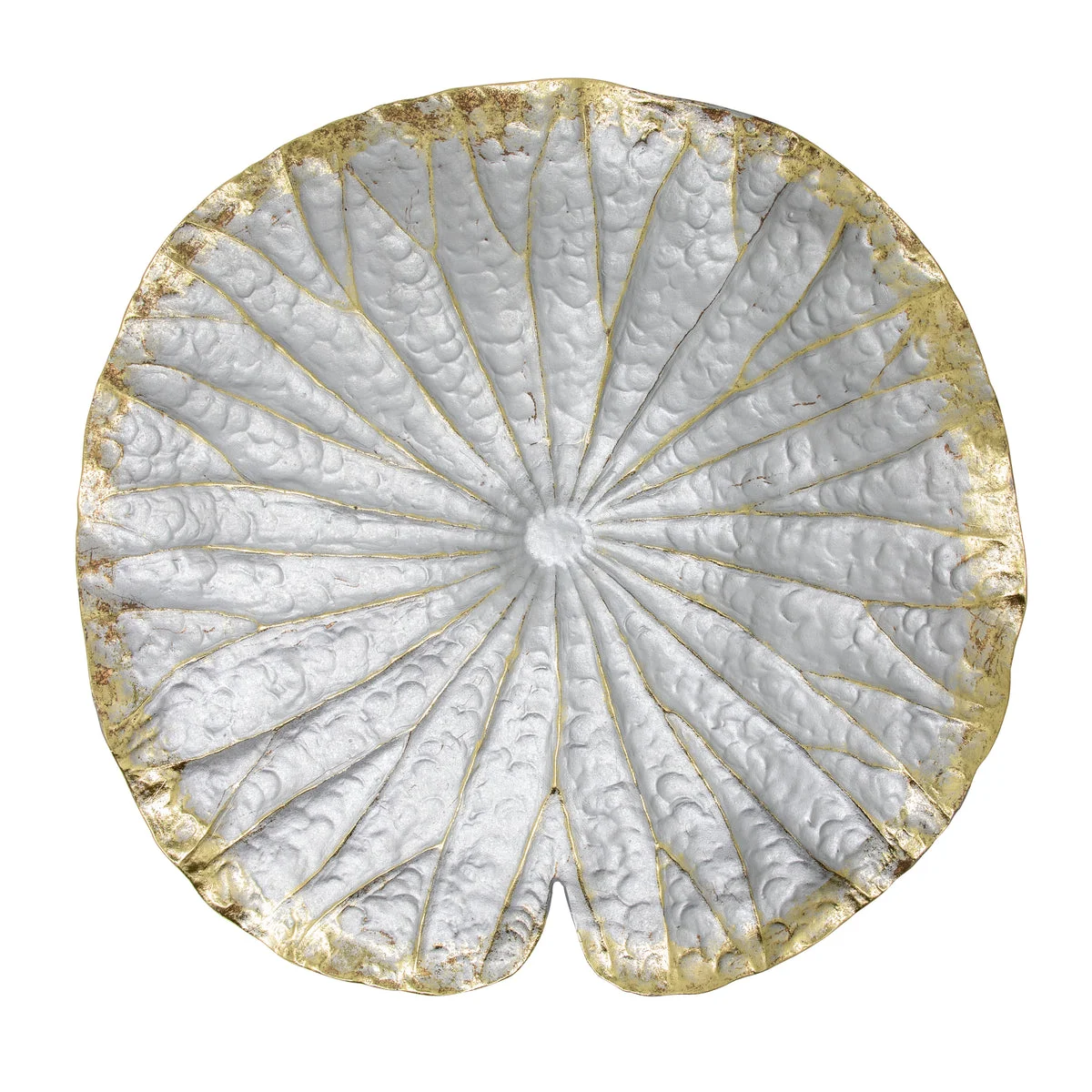 Sagebrook Home Polyresin 19`` Lotus Wall Decor, Silver/Gold