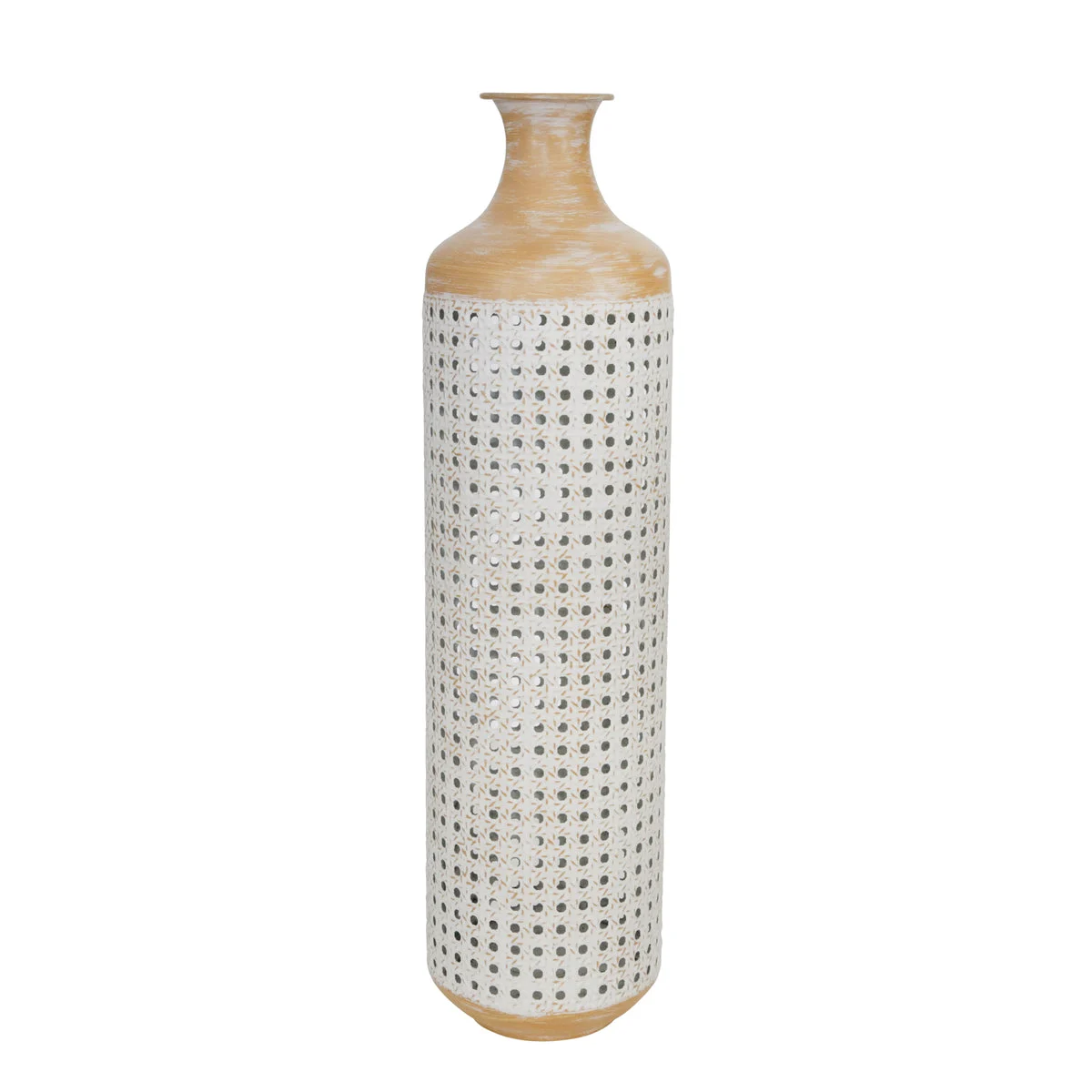 Sagebrook Home 15390-01 26" Metal 2-Tone Vase, White