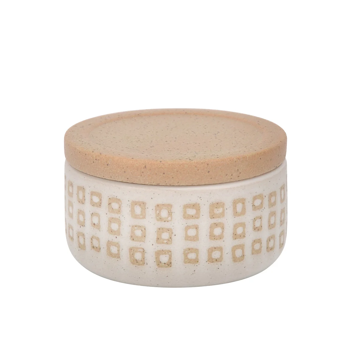Sagebrook Home 15428-01 5" Ceramic Covered Dotted Jar, Sand