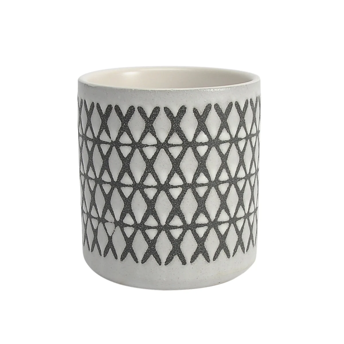 Sagebrook Home 15429-08 4" Ceramic X-Design Pen Holder, Black