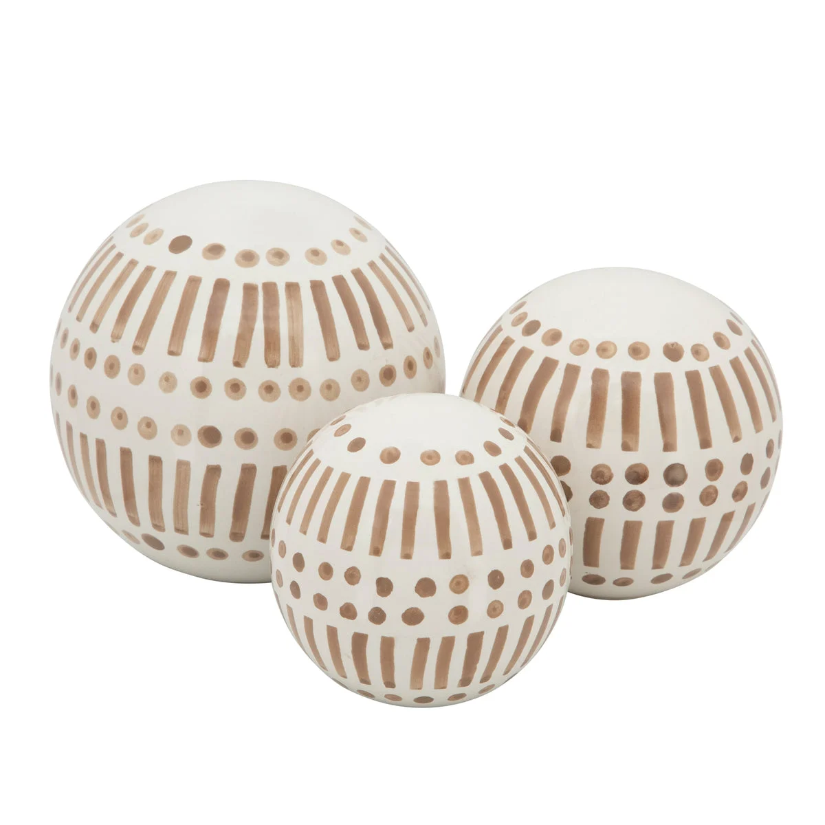 Sagebrook Home Set of 3 6/5/4`` Orbs, Tan
