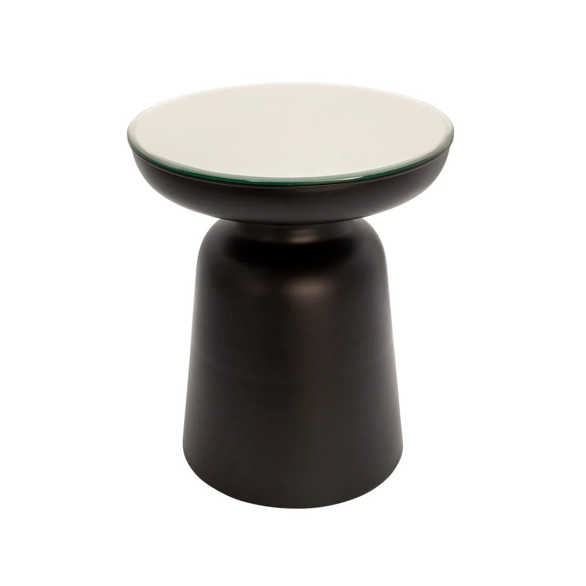 Sagebrook Home Metal, Side Table W/ Mirror Top, Black