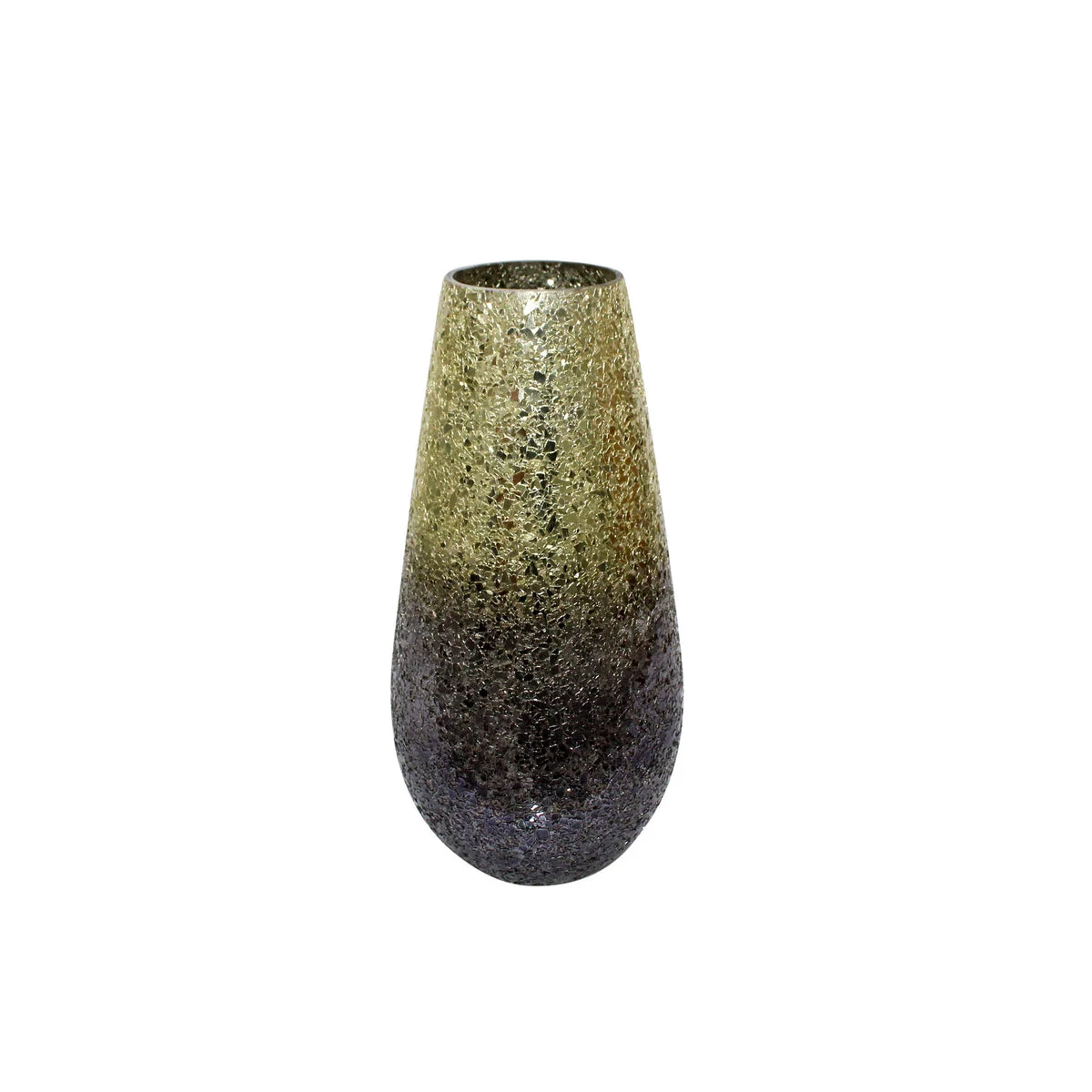 Sagebrook Home 15503-02 12" Crackled Vase, Gray Ombre