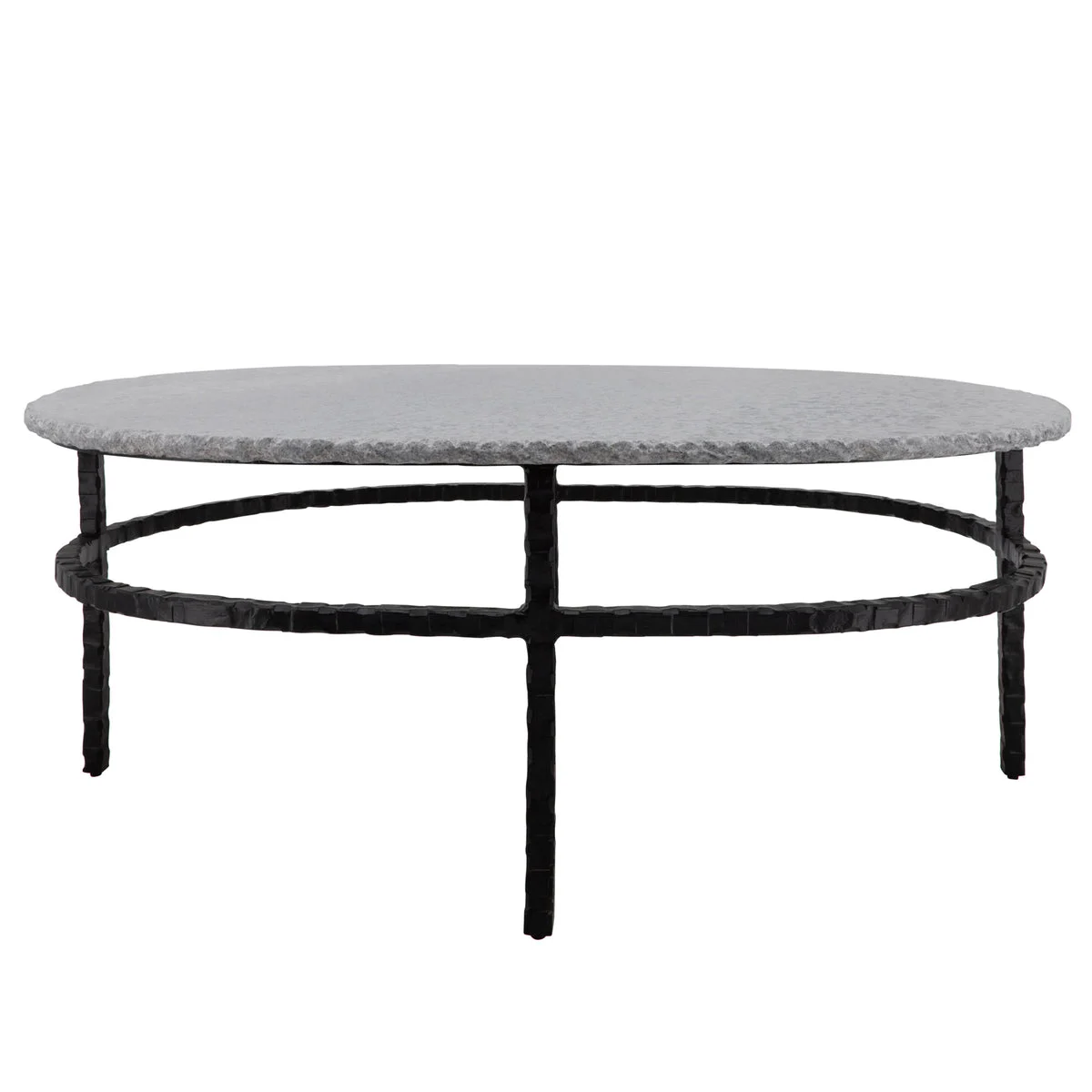 Sagebrook Home Marble 44`` Oval Coffee Table, Gray