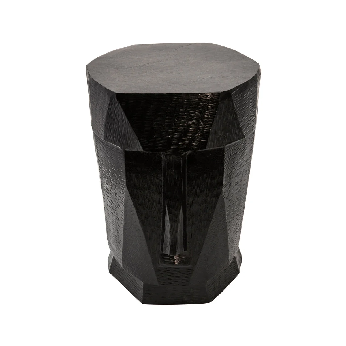 Sagebrook Home Metal Face Stool, Black
